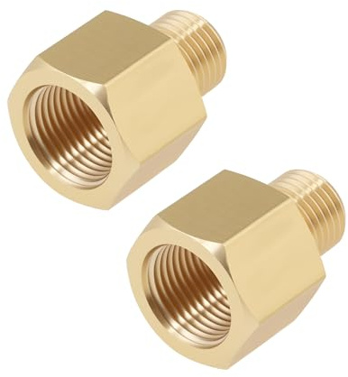 Briny River Adaptateur Union en Laiton M10x1,0 Mâle Vers M12x1,0 Femelle pour Raccordement de Canalisation