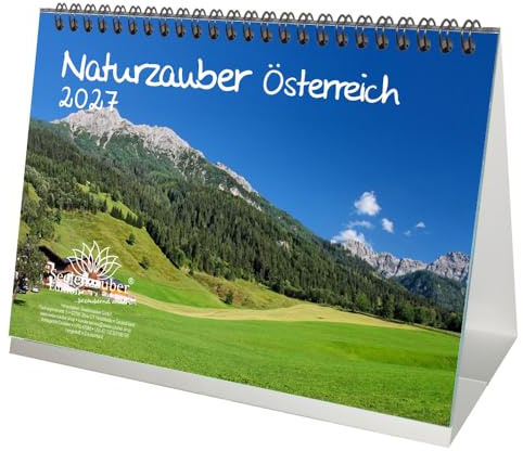 Naturzauber Österreich DIN A5 Tischkalender für 2027 Landschaft Reise Urlaub Berge - Seelenzauber