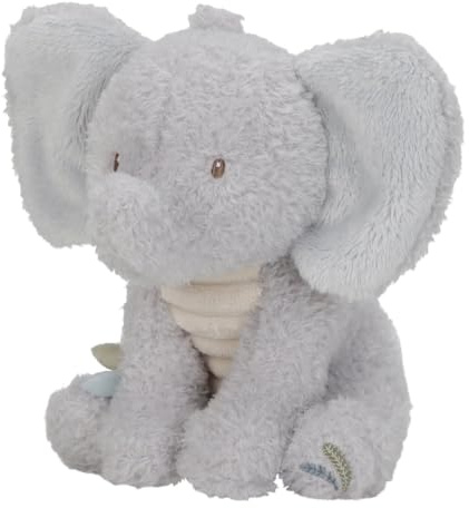 Little Dutch Stofftier - Plüschtier - Kuscheltier Elefant - für Babys und Kleinkinder ab der Geburt - Unisex - Safari Friends - grau (17 cm)