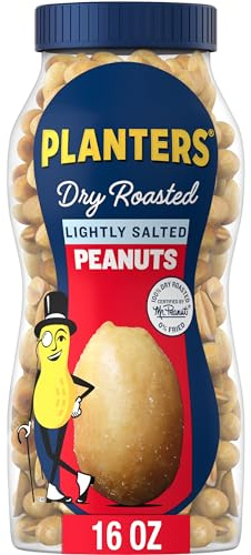 Planters Dry Roasted Peanuts Lightly Salted 470ml | Dry Roasted Lightly Salted Nuts. 50% less sodium. Resealable Jar. Snacks for Adults. Party Mix, Party Snacks