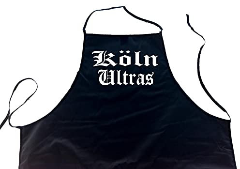 Köln Ultras; Städte Schürze (Latzschürze - Grillen, Kochen, Berufsbekleidung, Kochschürze), schwarz