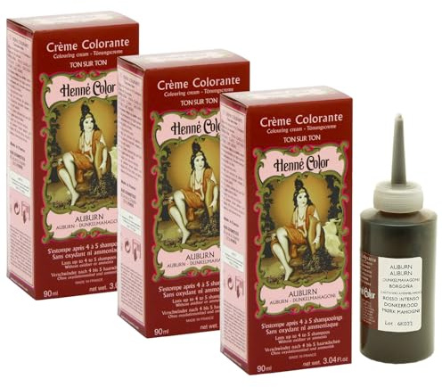 Henne Color Colouring Cream 90ml - Auburn (Pack of 3)