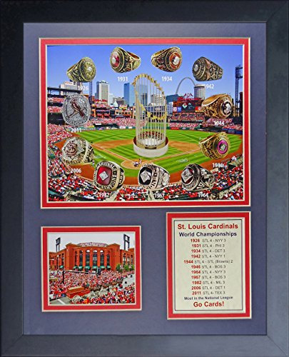 Legenden Sterben Nie St. Louis Cardinals World Series Ringe und Meisterschaft Foto Collage Rahmen, 27,9 x 35,6 cm