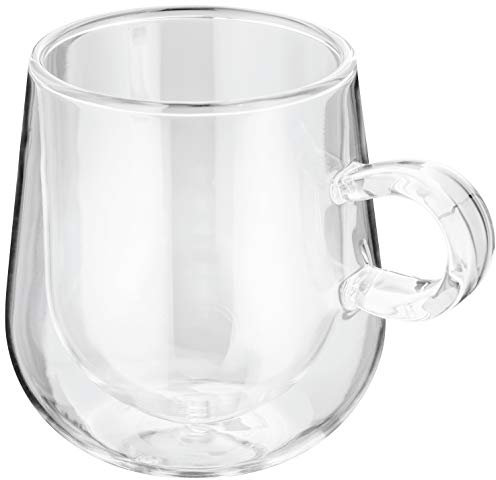 Judge Double Walled Glass Coffee Cups, Set of 2, 275ml - Vacuum Insulated, Handcrafted Artisan