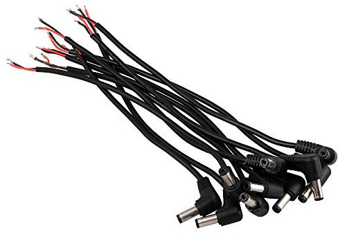 BQLZR 5.5mm x 2.1mm DC Power Right Angle Adapter Cable Cord Male Plug Jack Connector For CCTV Camera Pack of 10