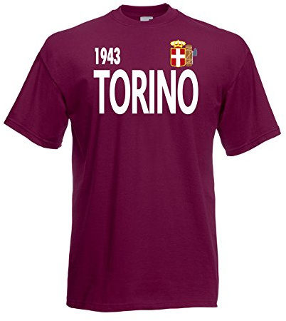 Settantallora Maglietta Uomo Torino Campione d’Italia 1943 - T-Shirt in Cotone con Stampa Personalizzata Il Grande Torino - Idea Regalo per Tifosi Granata e Appassionati di Calcio