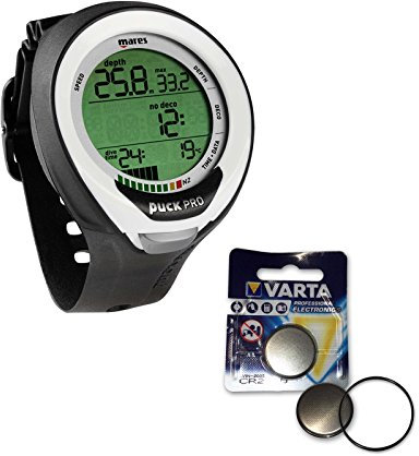 Mares Puck Pro Plus + - Computer subacqueo con batteria inclusa, colore: Bianco