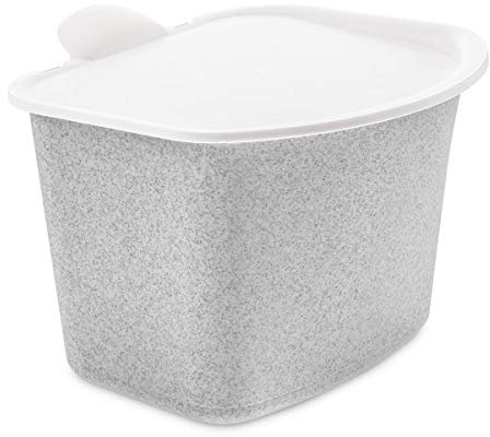 Koziol BIBO ORGANIC Biomülleimer Küche 3L (organic grey), Komposteimer mit Deckel, Bio Mülleimer für die Küche, geruchsdicht & abwaschbar, Klappdeckel abnehmbar, klein & spülmaschinenfest