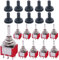 mxuteuk Mini interruttore a levetta da 10 pezzi DPDT 3 posizioni 6 pin ON/OFF/ON AC 125V 5 A con cappuccio impermeabile MTS-203-MZ
