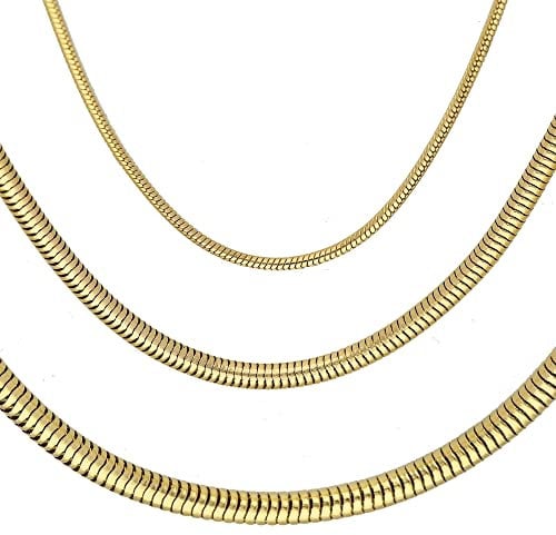 Max Palmer Schlangenkette Edelstahl Gold - [66.] Dicke: 1,2mm - Länge: 50cm