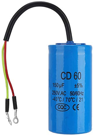 CD60 Betriebs Anlaufkondensator, Motorkondensator mit Drahtleitung, 150 uF 250V AC 50/60 Hz Kondensator für Klimaanlagen, Kompressoren, Motoren