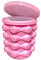 The Ultimate Mini Ice Cube Maker Pink Silicone Bucket Ice Mold and Storage Bin, Portable 2 in 1 Ice Cube Maker, Small Ice Container Makes Frozen Ice Cubes, Craft Ice, Closed Ice Cube Tray, Round