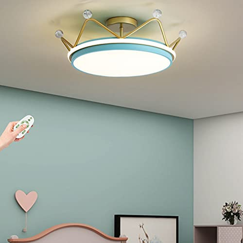 Kinder Deckenleuchte LED Moderne Schlafzimmer Deckenlampe Dimmbare Kronleuchter Kreatives Design Kristall Acryl Kronenform Pendellampe Prinzessin Zimmer Junge Mädchen Raumdekoration Pendelleuchte
