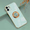 EYZUTAK Hülle für iPhone 12 Mini 5.4 Zoll, Glänzend Weiche Silikon TPU Slim Case mit 360 Grad Ring Ständer Bumper Stoßfest Schutzhülle Fingerhalter Magnetische Autohalterung Cover - Grün