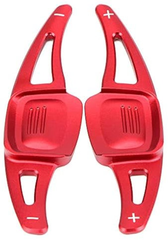 HIBEYO 2 Stücke Schaltwippen Verlängerung Shift Paddle Alu Passt für VW Golf 7 (Nicht GTI R GTD R-Line) MK7 Golf 8 Arteon Tiguan AD1 T-Rock Lenkrad Schaltwippe Dekor Extensions Zubehör-Rot