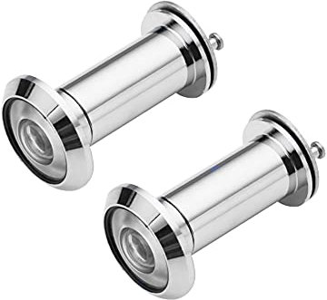 Trsnzul Türspion 2 Stücke Türspion Tür Spion 200 Grad Weitwinkel Türspion mit Sichtschutz Durchmesser 16 mm Türspion Abdeckung für 40-55 mm dicke Türen für Home Office Hotel (Silber)