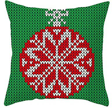 Kissenbezug Modern, Weihnachten Anti Milben Kopfkissenbezug Kugel Schneeflocke Polyester Weihnachtsdekoration Schlafzimmer 45X45CM