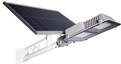 ELEDCO Farola Solar Exterior 150W, Foco LED, Panel Solar Orientable, Control Remoto, Sensor de Movimiento (150 Vatios, Luz Neutra 4000K)