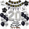 Luftballon 20. Geburtstag Dekoration Schwarz Silber Tortendeko Geburtstag 20 Jahre Mann kuchen deko