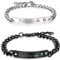 Maigendoo Damen Herren Pärchen Armbänder Edelstahl Paare Armbänd mit Gravur His Queen Her King Rostfreier Stahl Partner Armband Couple Armbänder für Liebhaber Lover Geschenke (Schwarz Silber)