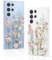 Gronda Hülle für Samsung Galaxy S22 Ultra Hülle Transparent Handyhülle Vergilbungsfrei mit Rosa Blumen Handy case Stoßfest Dünne Bumper schutzhülle Kompatibel mit Samsung Galaxy S22 Ultra 5G 6.8 Zoll