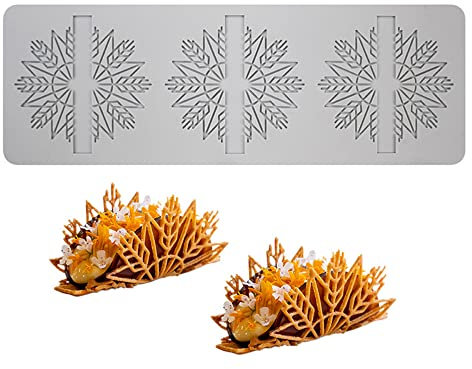 Silikon-Fondant-Spitzenmatte, Zuckerhandwerk-Abdruckform, essbarer Kuchen, molekulare Küche, Dekoration, 3 Löcher Taco