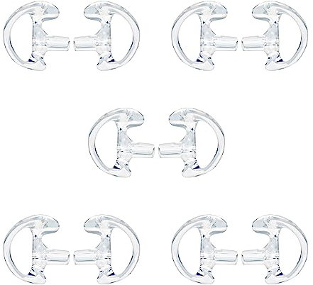 HYSHIKRA Weiche Ersatz-Ohrhörer, Ohrhörer, Air-Akustik-Headset, Ohrstöpsel für Walkie-Talkie-Spulenrohr, Audio-Kits, 5 Paar (Durchsichtig, Mittel)