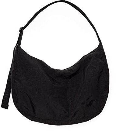 BAGGU Große Nylon-Halbmond-Tasche, Schwarz