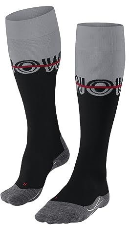 FALKE Damen Skisocken SK4 Advanced W Kh Wolle Funktionsmaterial warm dünn 1 Paar, Schwarz Black-Mix 3010 Snow-O, 39-40