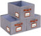 OUTBROS Caja de almacenamiento, juego de 3 Cesta de almacenaje Plegable, Organizador Armario, para Ropa, libros, Dormitorio, Estanterías y Mas, (40 x 30 x 20 cm, Gris)