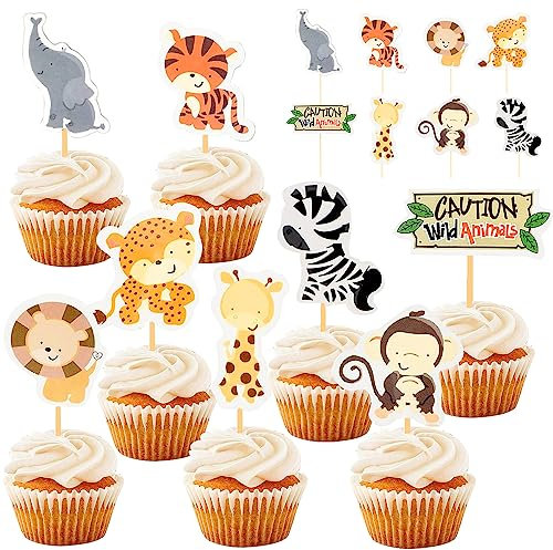 72 Stück Tortendeko Tiere,Waldtiere Muffin Deko Geburtstag,8 Stile Waldtiere Geburtstag Deko Picks,Zoo Tier Dschungel Cake Deko,Cake Topper Waldtiere,Jungle Kindergeburtstag Toppers für Kinder Junge