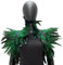 MoreChioce Gothic Natürliche Feder Cape Schal, Natürliche Feder Umhang Cape Schal Stola Poncho Halloween Kostüme Umhang Cape Federboa,Grün