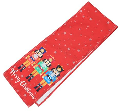 CIYODO 1 x Walnussholz-Tischläufer, Tischdecke, Winter-Tischdekoration, Weihnachtsparty, Tischläufer, Weihnachten, Bettwäsche, Schal, Nussknacker, Tischläufer, Hochzeit, Baumwolle, Schminktisch