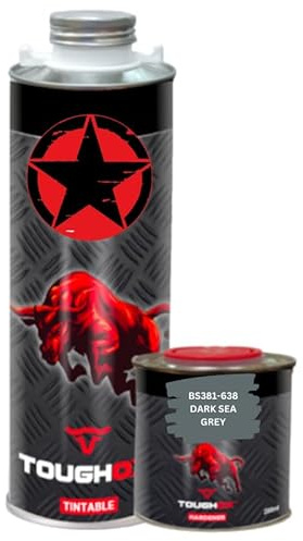 Tailored Paint Military Colours Bedliner 2k Paint Texture Finish Truck Car Respray Heavy Duty Tough Wearing Durable Includes Hardener - BS381 638 DARK SEA GREY