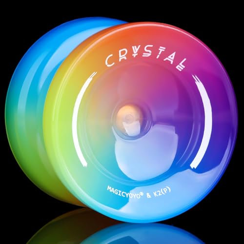 Kinder Yoyo K2 Crystal Blau Rosa Gelb, Responsive JoJo für Anfänger, Dual Purpose JoJo mit Unresponsive JoJo-Lager + 12 JoJo-Saiten + JoJo-Koffer Tasche
