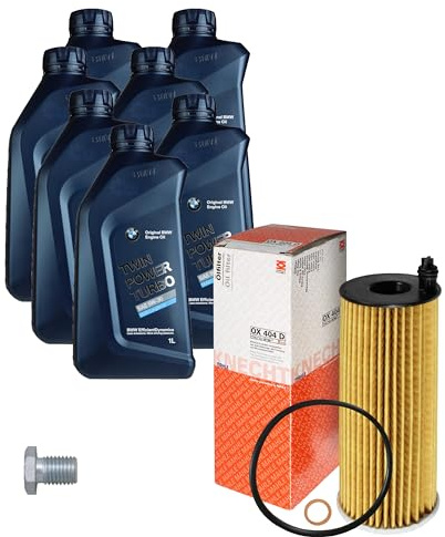 Inspektionspaket 7L 5W-30 für 1er F20 F21 2 Coupe F22, F87 F32, F82 F36 F31 | Motoröl Longlife 04 Twin Power Turbo 5W-30 Ölfilter Ablassschraube