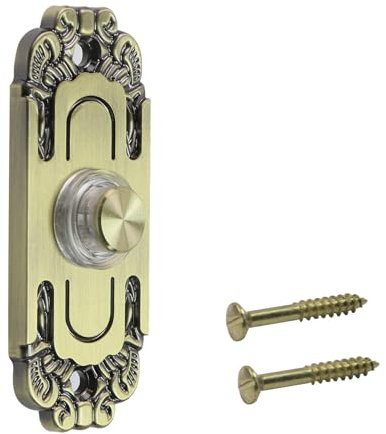 Tsnamay Klingeltaster aus Messing, Retro-Stil, LED-Licht, Wandmontage, 8 cm, Klingelschalter, Ersatz für Haustür