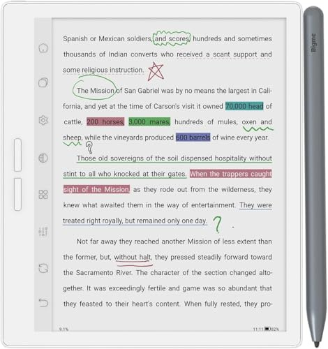 Bigme B751C Color - Tablet e-Ink da 7 pollici con penna e custodia inclusa, 4 GB/64 GB, Android 14, supporto audiolibri e traduzioni, assistente KI, bianco