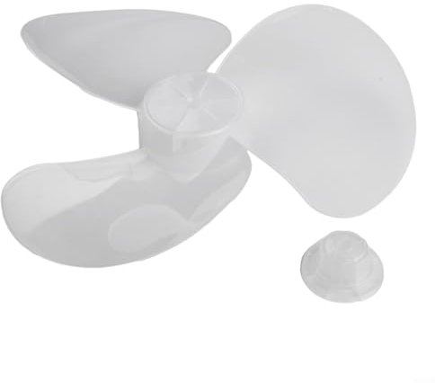 Durable and Lightweight Plastic Fan Blade, 12 inches, Suitable for Stand or Desk Fan, and Disassemble(Transparent White)