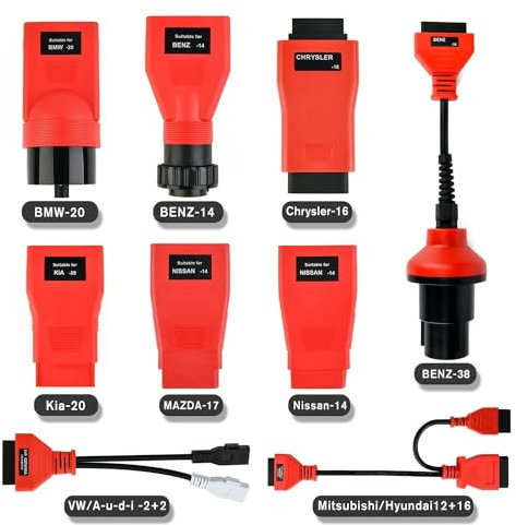 Autel MaxiSys MSOBD2KIT Nicht-OBDII Adapter Set, 9 teilige Anschlüsse für Fahrzeuge Ohne OBD2 Anschluss, OE-Konforme, Kompatibel Allen Autel MK808S MK900 MK808BT MK900 MX808S MS906 Pro Ultra Lite