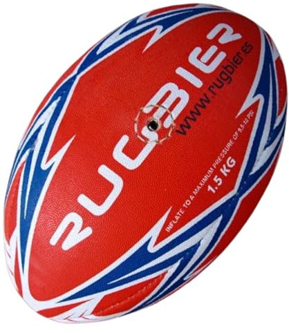 RUGBIER Rugby-Medizinball – Gewicht 1,5 kg – Größe T5 – ideal für Krafttraining und Pässe – Rot/Blau