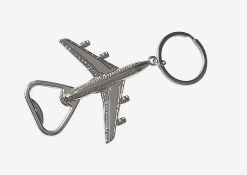 Générique Porte-clés, décapsuleur, ouvre-bouteille avion de ligne acier inox., PC006