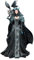 Majestätische Magierin Figur 40cm - Dark Queen mit Drache, Königin der Schatten, Hexe Statue Elfe Gothic