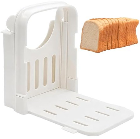 Portable Bread Slicing Holder - Bread Slicer, Kitchen Gadget | Anti-Slip Foldable Slicer Guide, Hollow Bread Slicing Tool for Bagels, Cheese, Multipurpose Sandwich Bread Slicer,6.3x5.51x2.36 inches