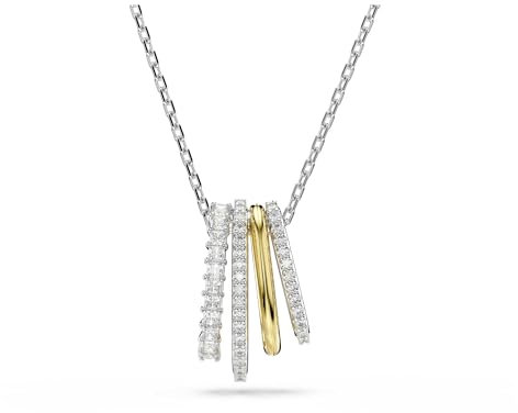 Swarovski Hyperbola pendant, Mixed cuts, White, Mixed metal finish