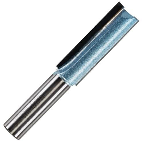 Rennie Tool 16mm Cut x 51mm Flute x 1/2 Shank Straight Router Cutter Bit | TCT Tipped 2 Flute. Compatible With Makita Festool Hikoki Dewalt Trend Router Etc. 2F Carbide Tipped 16mm Router Bit