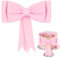 AHQiZFX Decorazione per torta di compleanno, fiocco rosa, decorazione per torte, fiocchi di grandi dimensioni, per compleanni, feste, matrimoni, confezioni regalo, fiori, decorazioni per torte