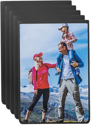 sourcing map 2.5 x 3.5 Inch Magnetic Picture Frames for Refrigerator, Black, 5 Packs