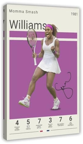 ocvdfss Serena Williams Leinwand-Poster, Schlafzimmer, Dekoration, Landschaft, Büro, Raumdekoration, Geschenk, 30 x 45 cm