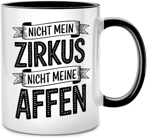 Seness Nicht mein Zirkus nicht meine Affen Tasse mit Spruch lustig, bester Chef Geschenke, Abschied Boss, Abschiedsgeschenk Kollegen Jobwechsel, Abschied Team Arbeit XXL Büro Gadgets, Papa Vater